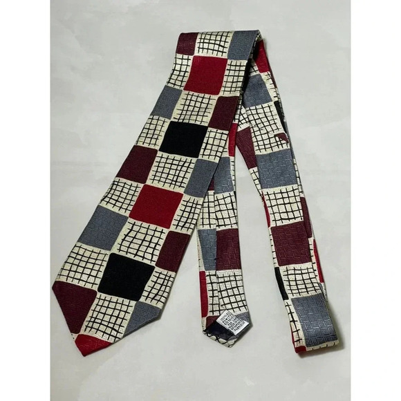 Emilio Pucci Mens Formal Business Silk Tie Necktie Multi Plaid Check - Picture 1 of 8